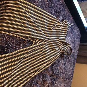 Cotton jumpsuit with flared legs